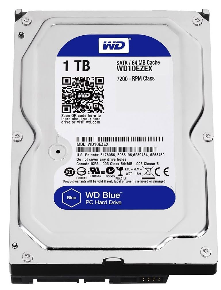 WD Blue 1TB Internal Desktop Hard Drive 7200 RPM (WD10EZEX)